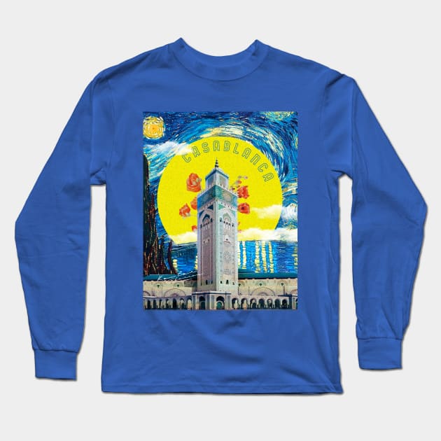 Casablanca vangogh Long Sleeve T-Shirt by ARTWEARABLE.MA